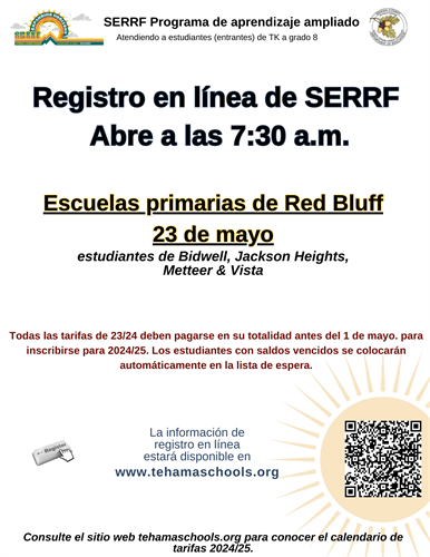 Red Bluff Registration Information- Spanish